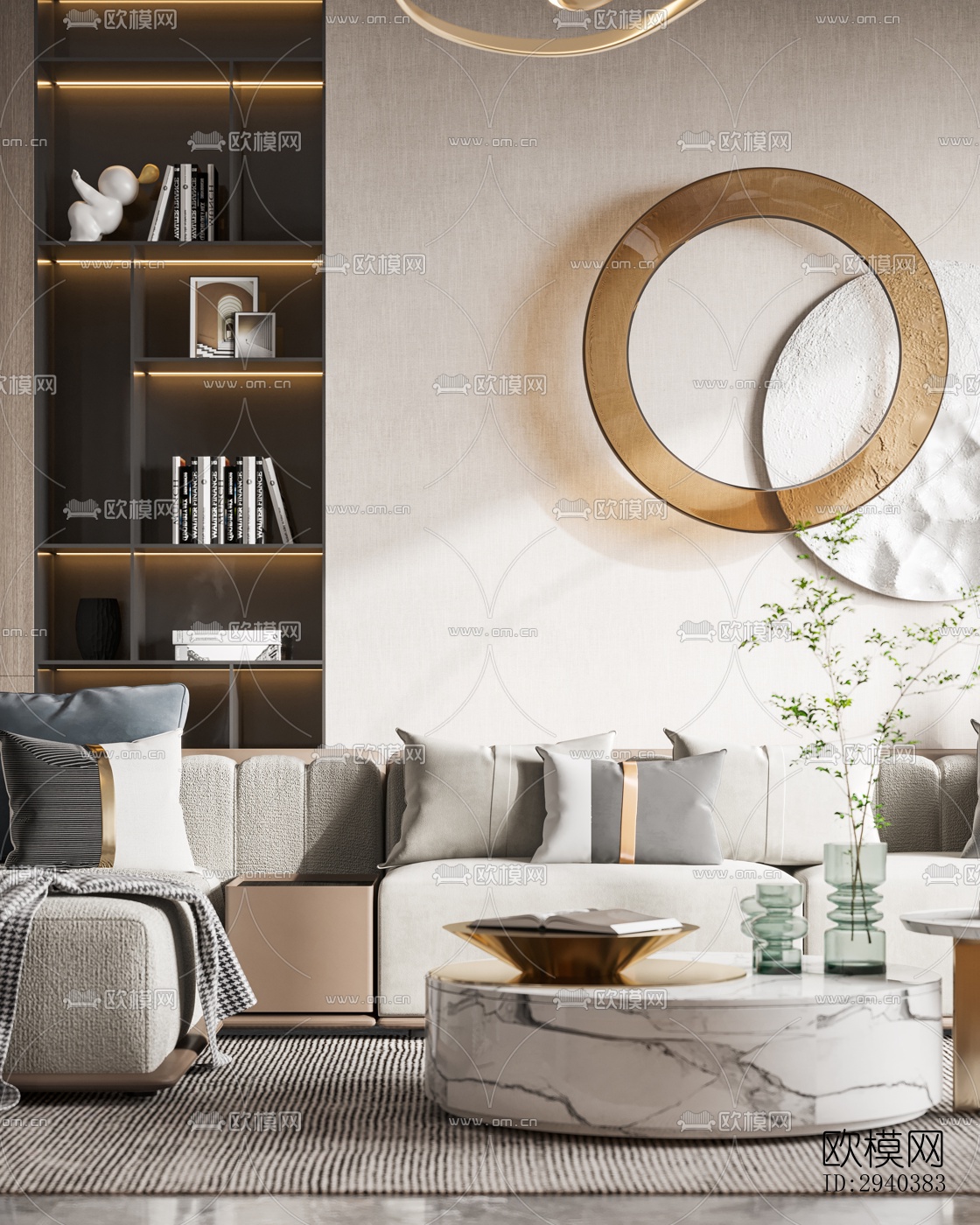 现代平层效果图下载（渲染图2）