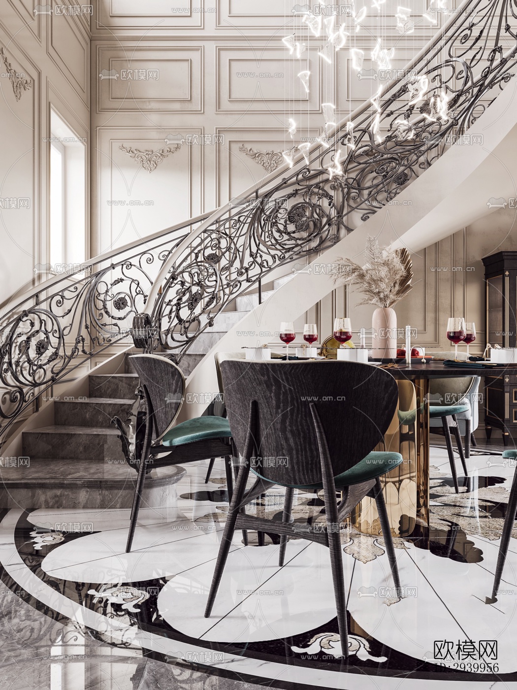 法式复式效果图下载（渲染图19）