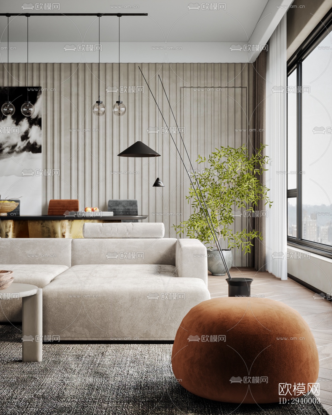 侘寂平层效果图下载（渲染图10）