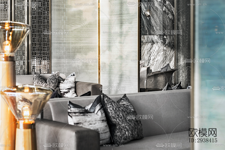 新中式售楼处效果图下载（渲染图9）