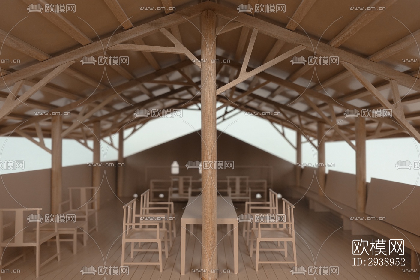 中式酒店民宿效果图下载（渲染图17）