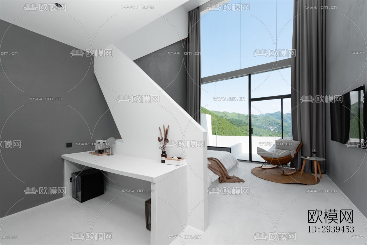 现代酒店民宿效果图下载（渲染图12）