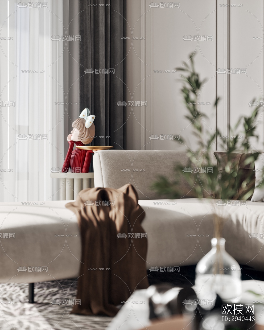 美式平层效果图下载（渲染图2）