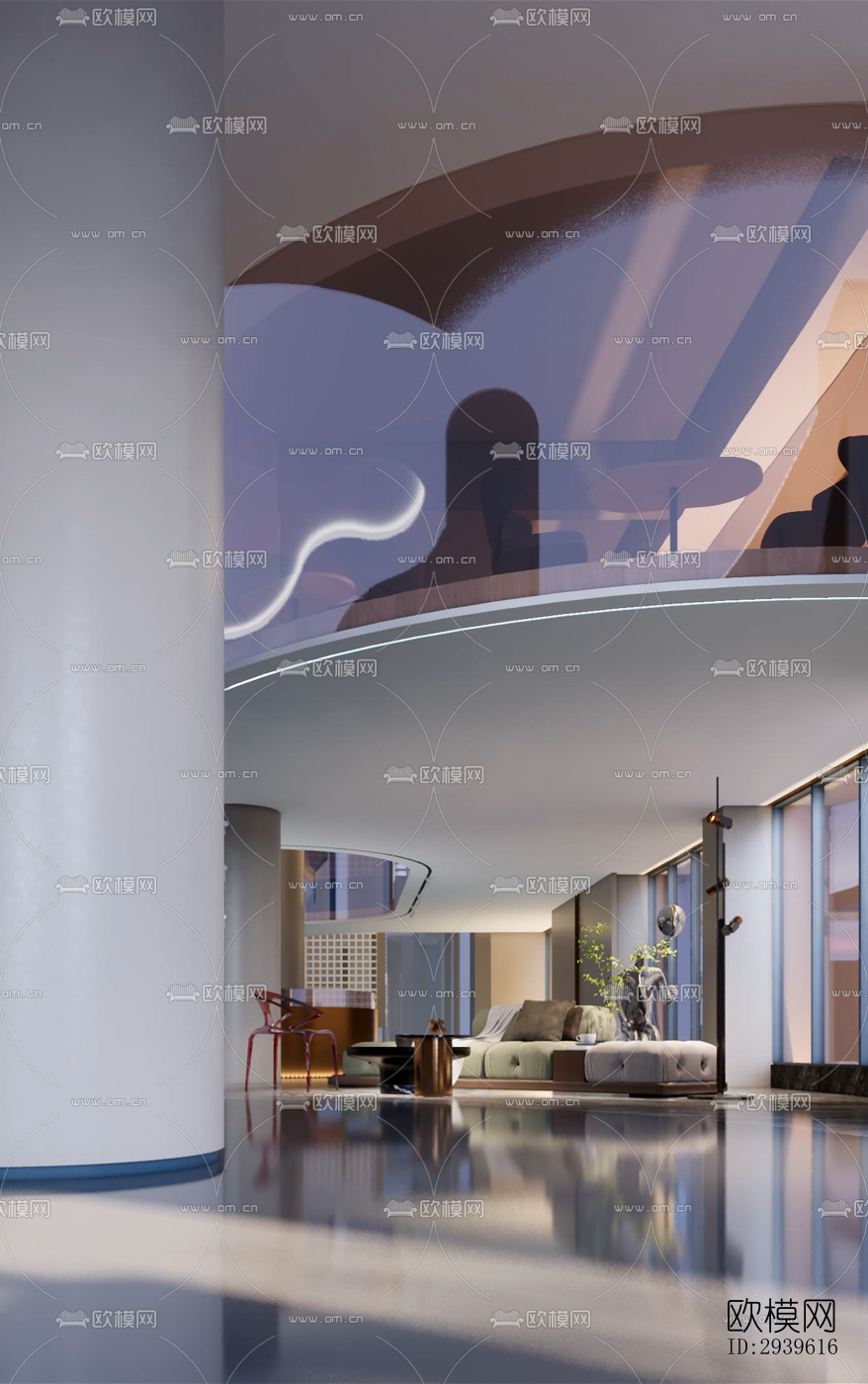 现代酒店民宿效果图下载（渲染图1）