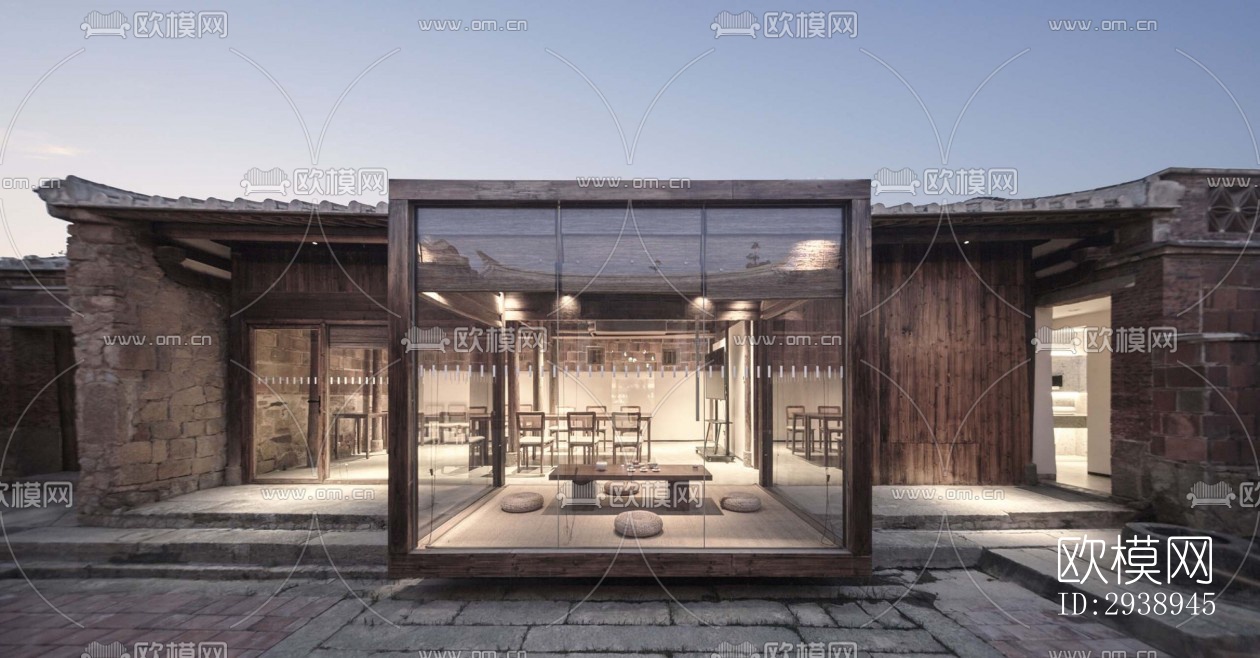 中式酒店民宿效果图下载（渲染图11）