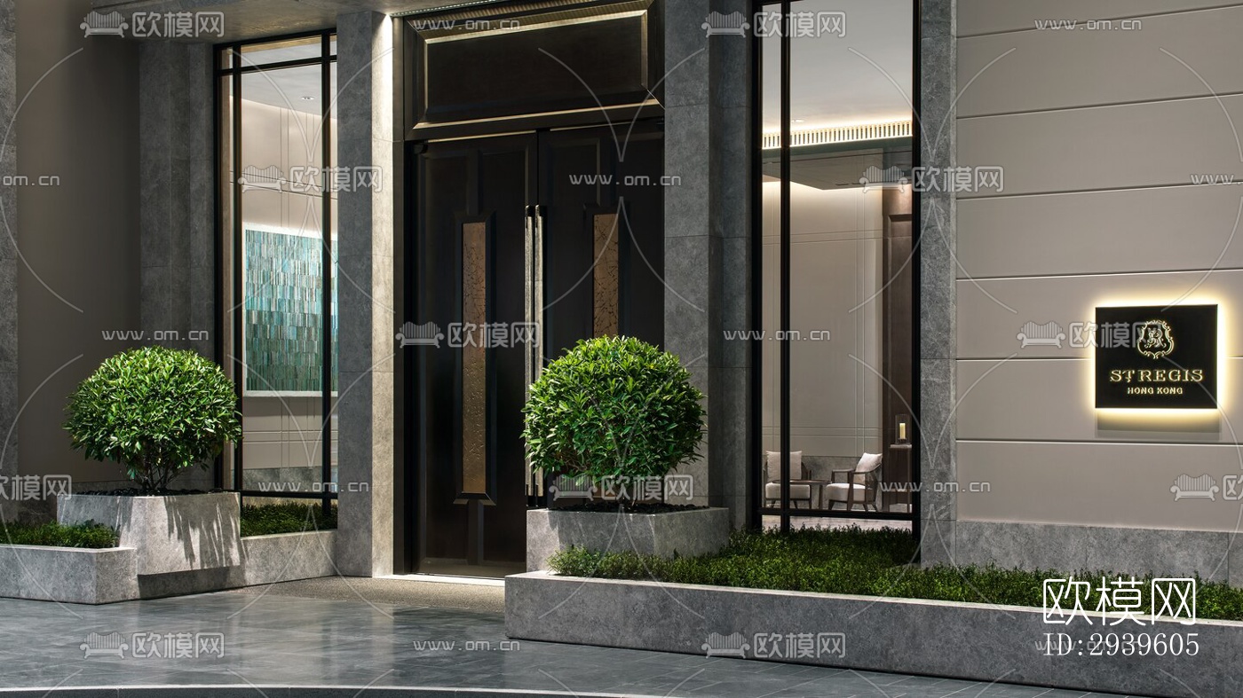 现代酒店民宿效果图下载（渲染图16）