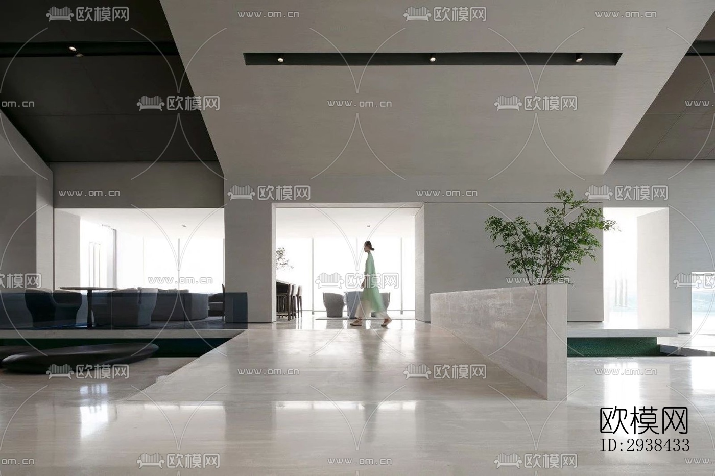 新中式售楼处效果图下载（渲染图4）