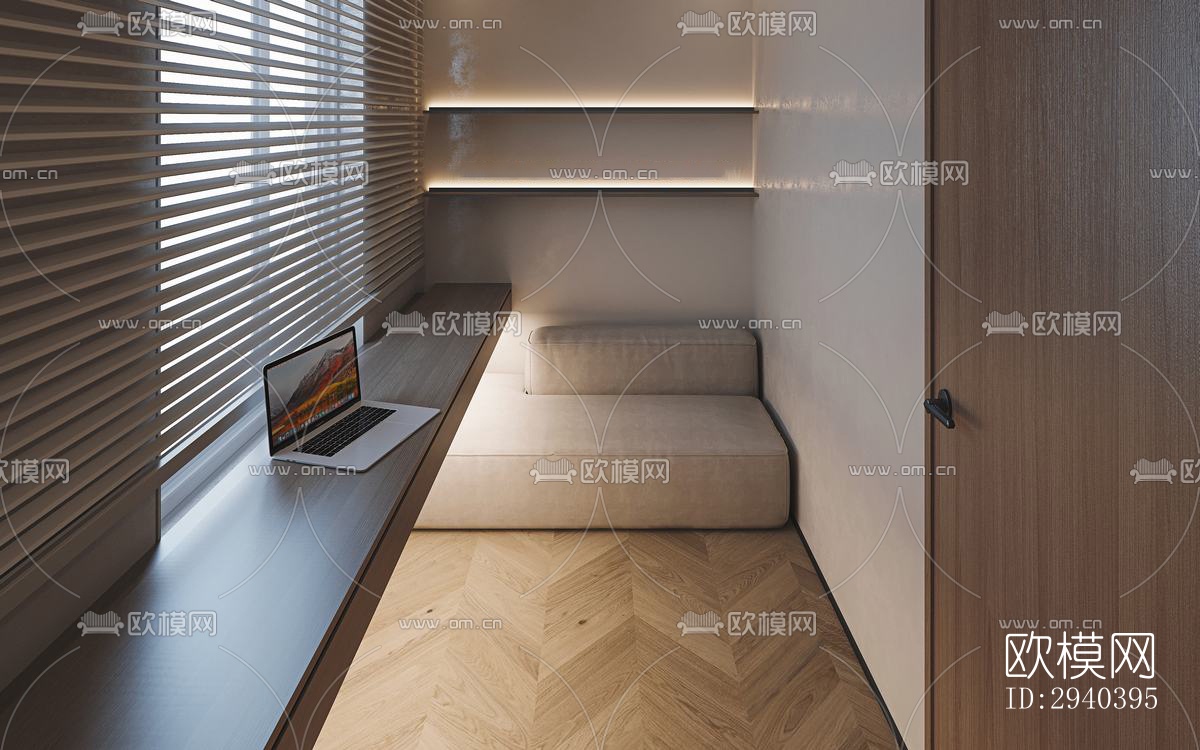 现代平层效果图下载（渲染图3）