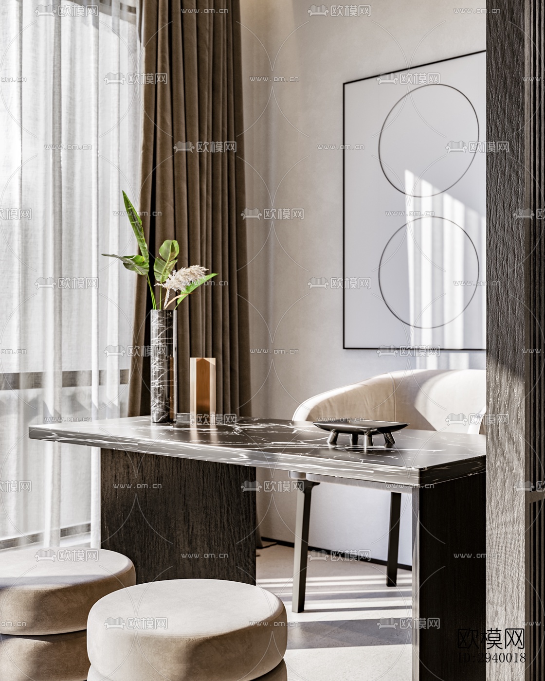 侘寂平层效果图下载（渲染图4）