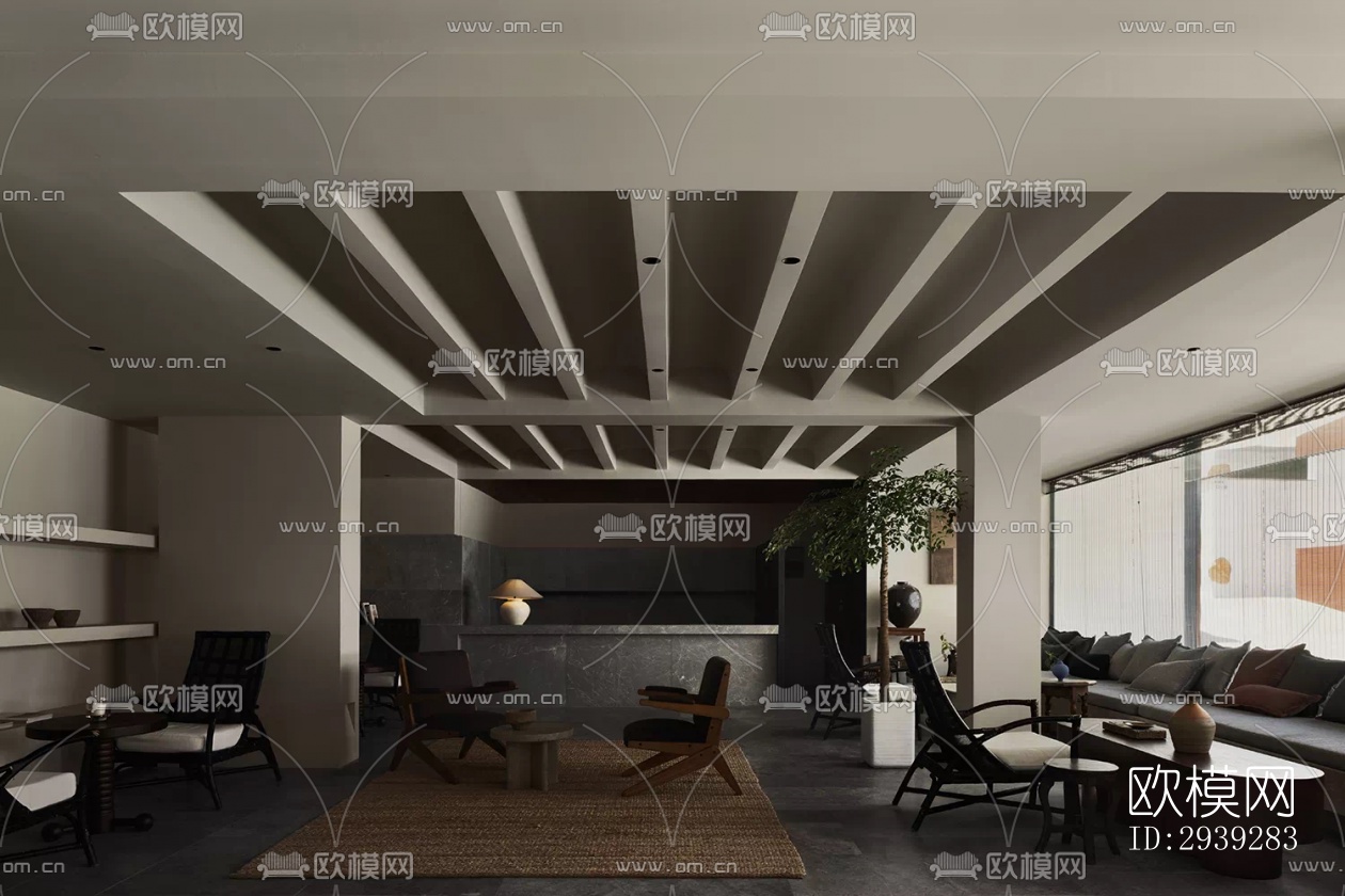 新中式酒店民宿效果图下载（渲染图6）