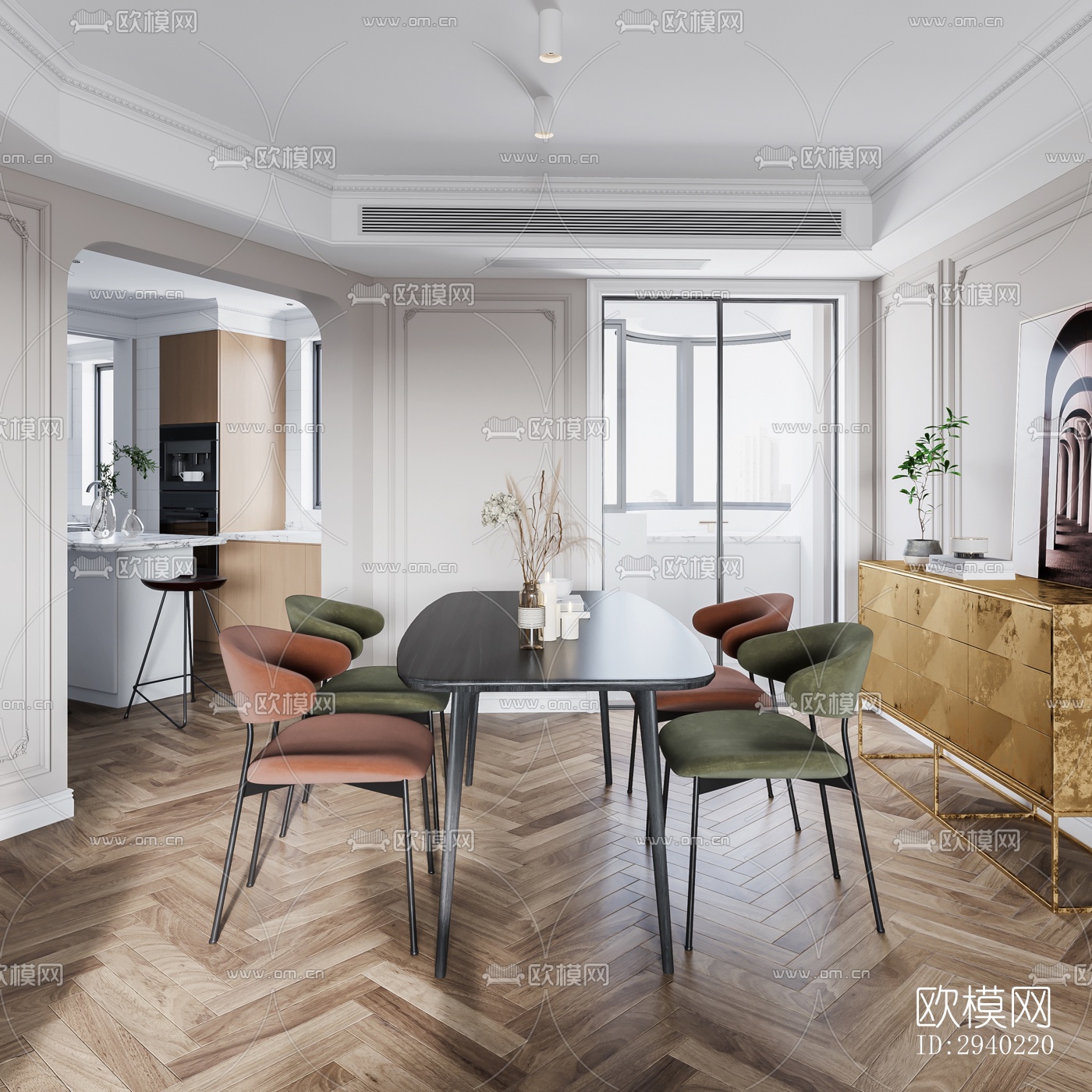 欧式平层效果图下载（渲染图8）