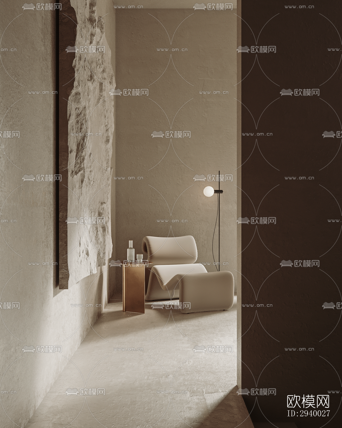 侘寂平层效果图下载（渲染图8）