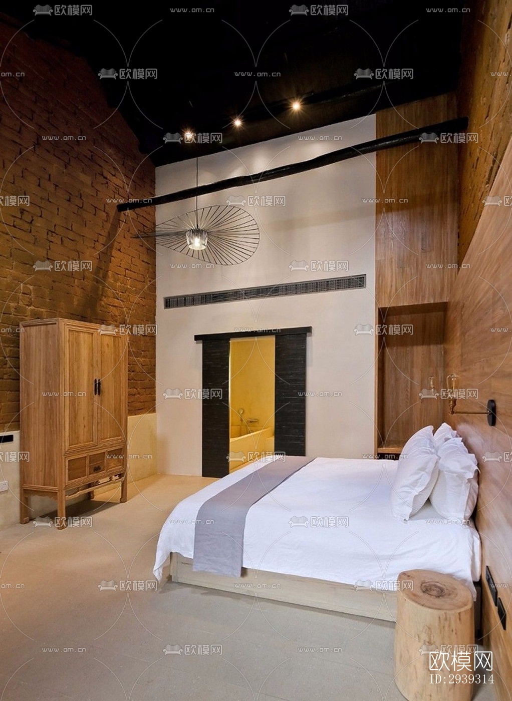 新中式酒店民宿效果图下载（渲染图15）