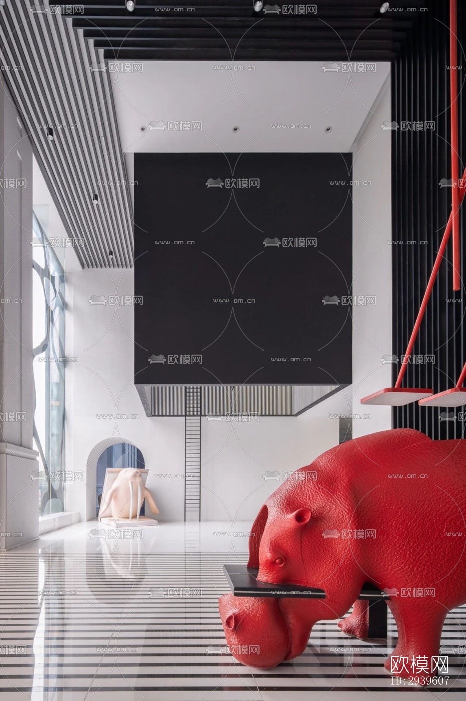 现代酒店民宿效果图下载（渲染图6）