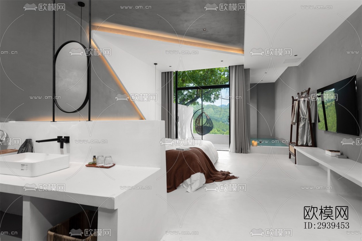 现代酒店民宿效果图下载（渲染图7）