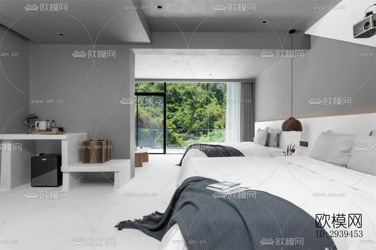 现代酒店民宿效果图下载（渲染图5）