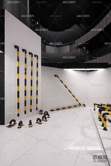 高级灰展览展厅效果图下载(渲染图17)