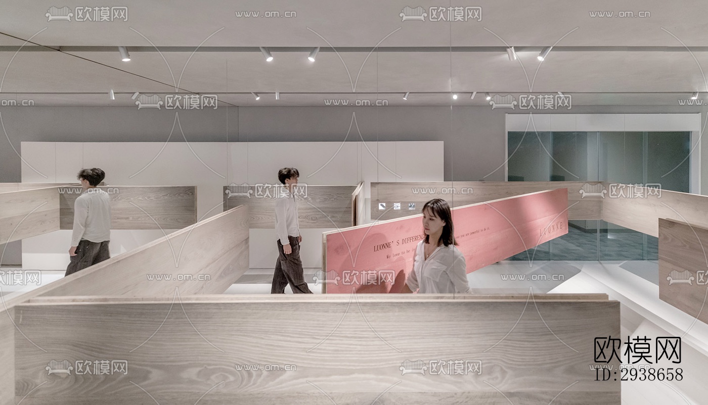 现代展览展厅效果图下载（渲染图3）