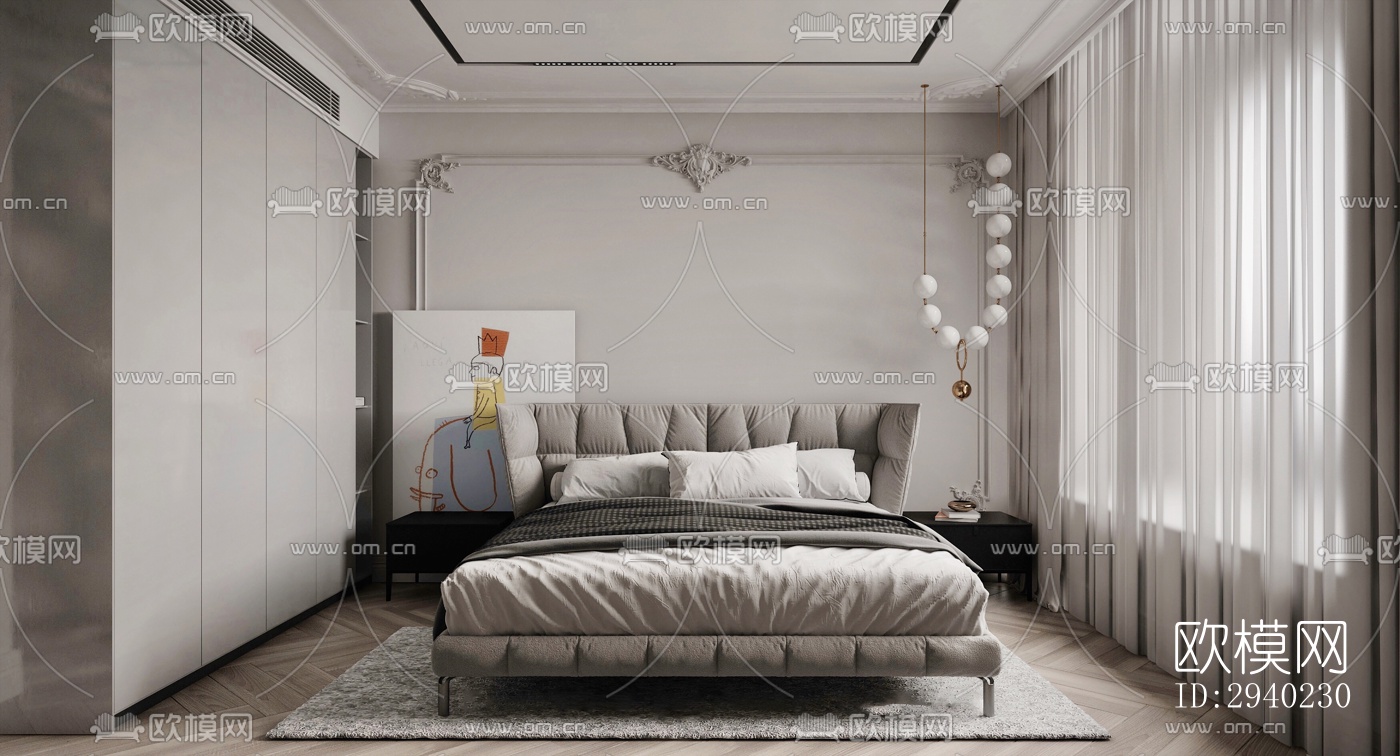 法式平层效果图下载（渲染图6）