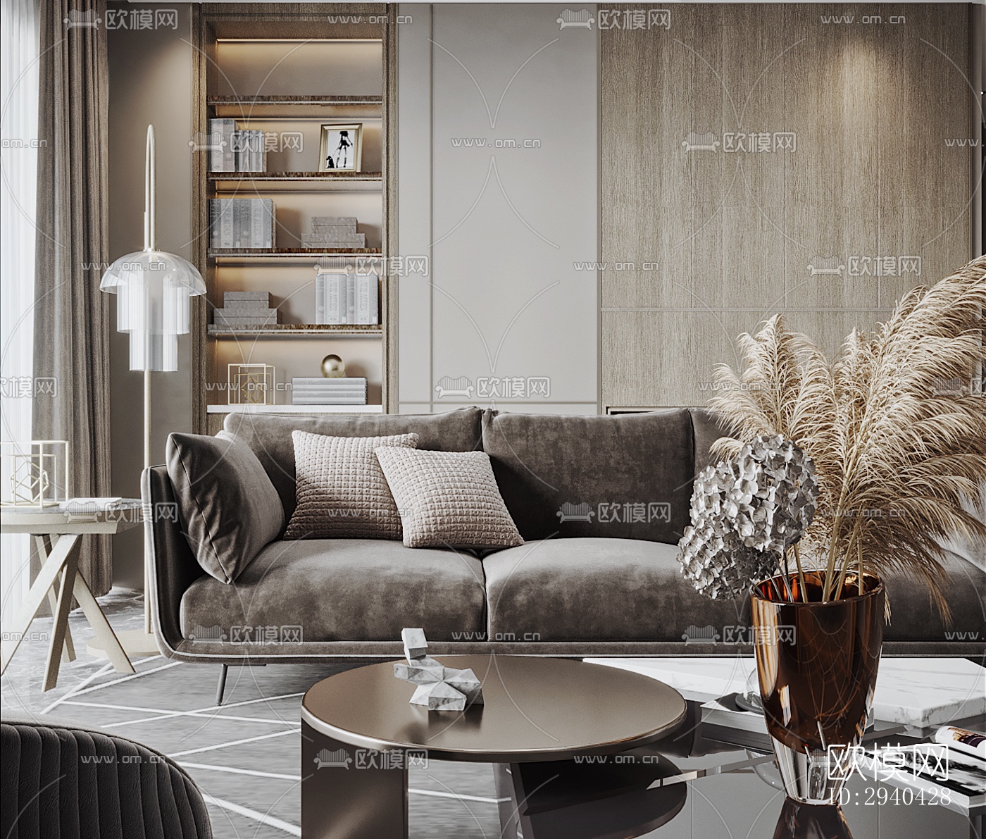 现代平层效果图下载（渲染图2）