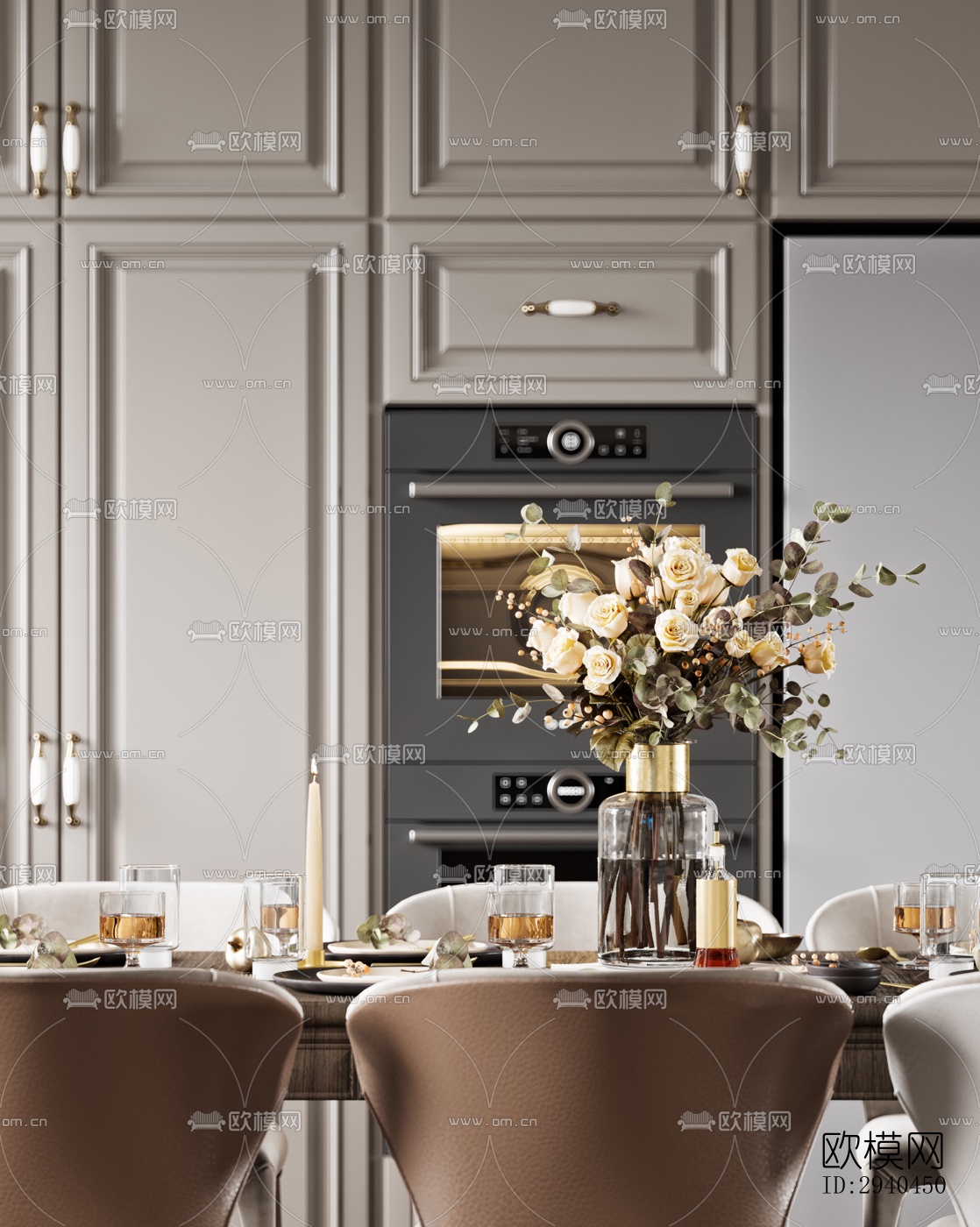 美式平层效果图下载（渲染图11）