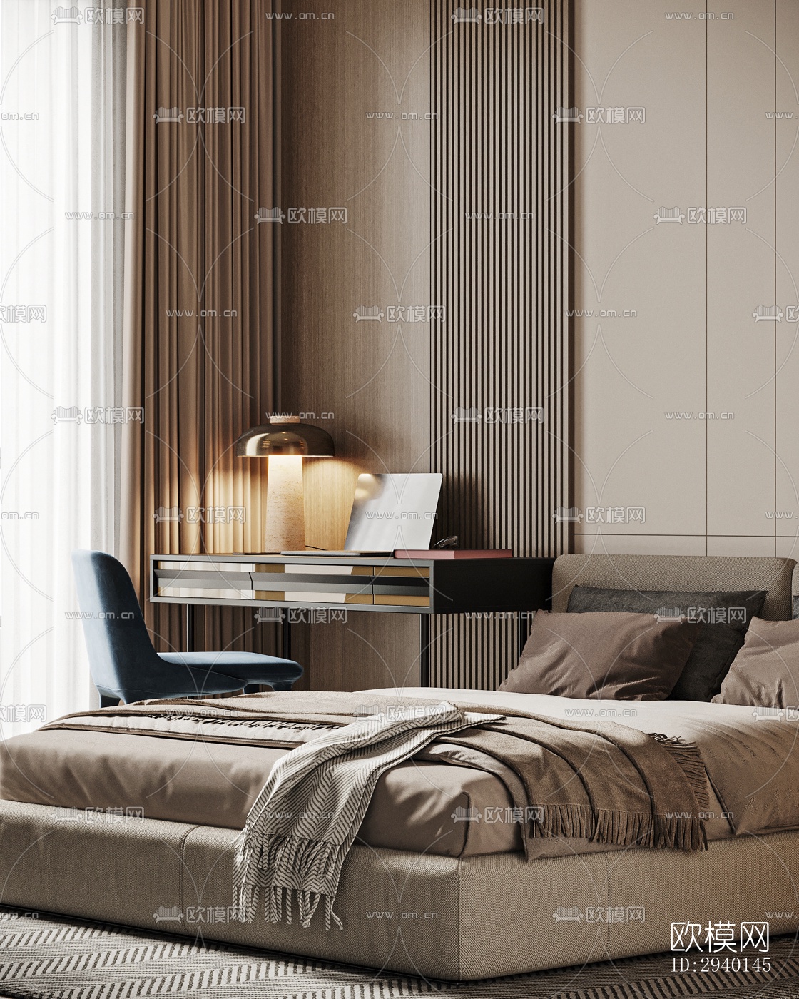 奶油风平层效果图下载（渲染图20）