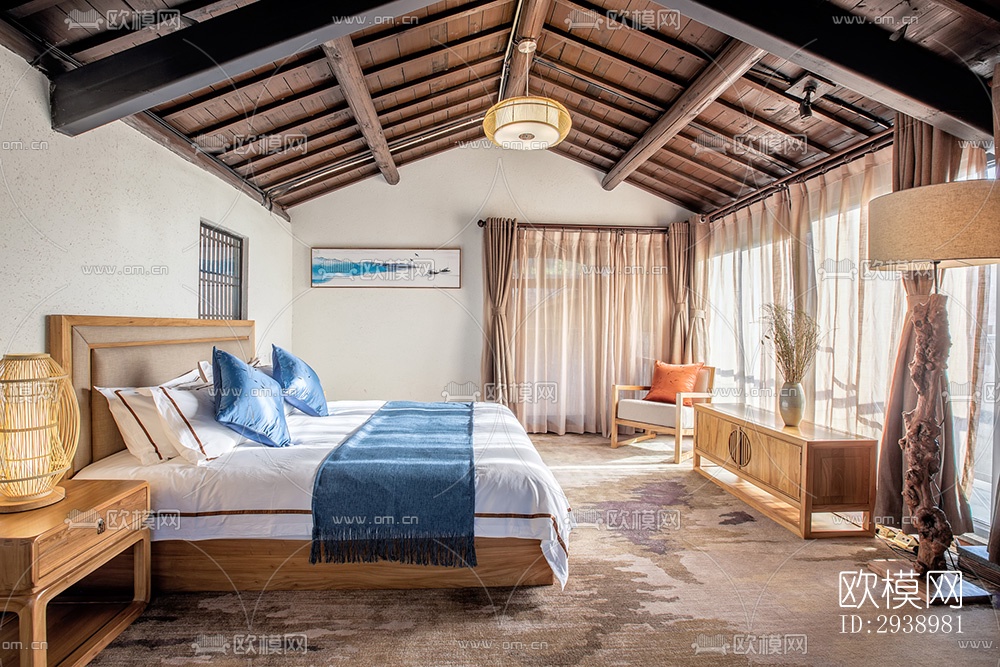 中式酒店民宿效果图下载（渲染图14）