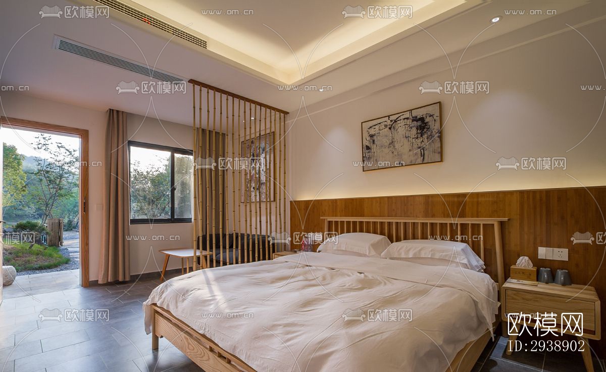 中式酒店民宿效果图下载（渲染图8）