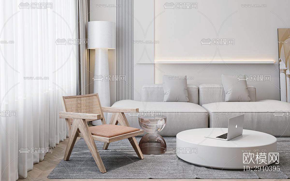 现代平层效果图下载（渲染图9）