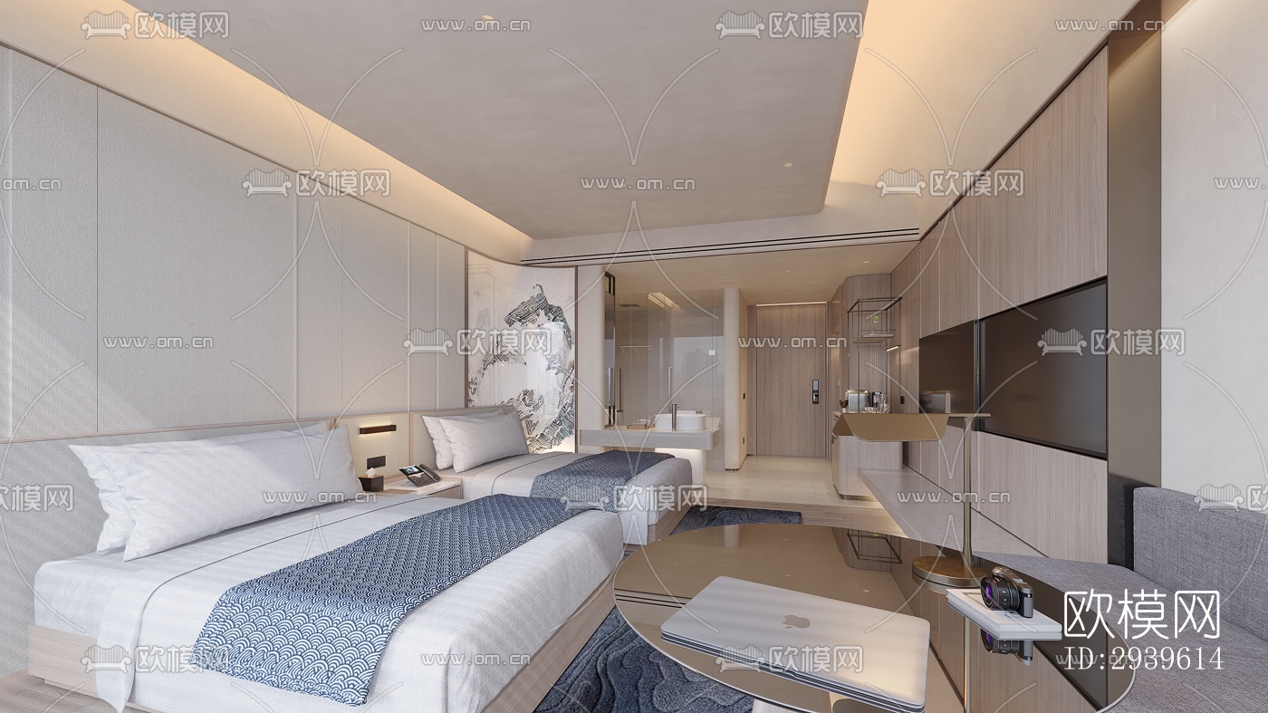 现代酒店民宿效果图下载（渲染图5）