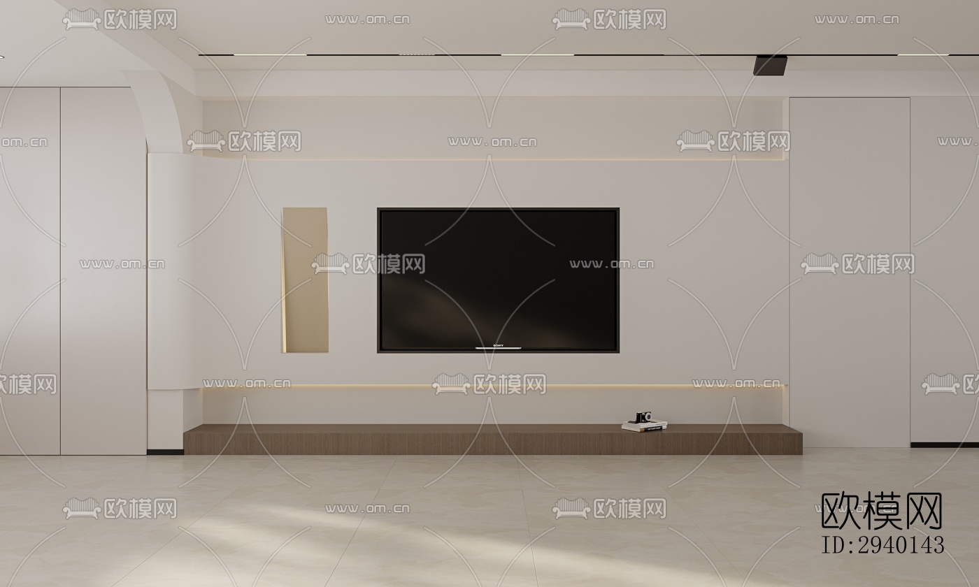 奶油风平层效果图下载（渲染图4）