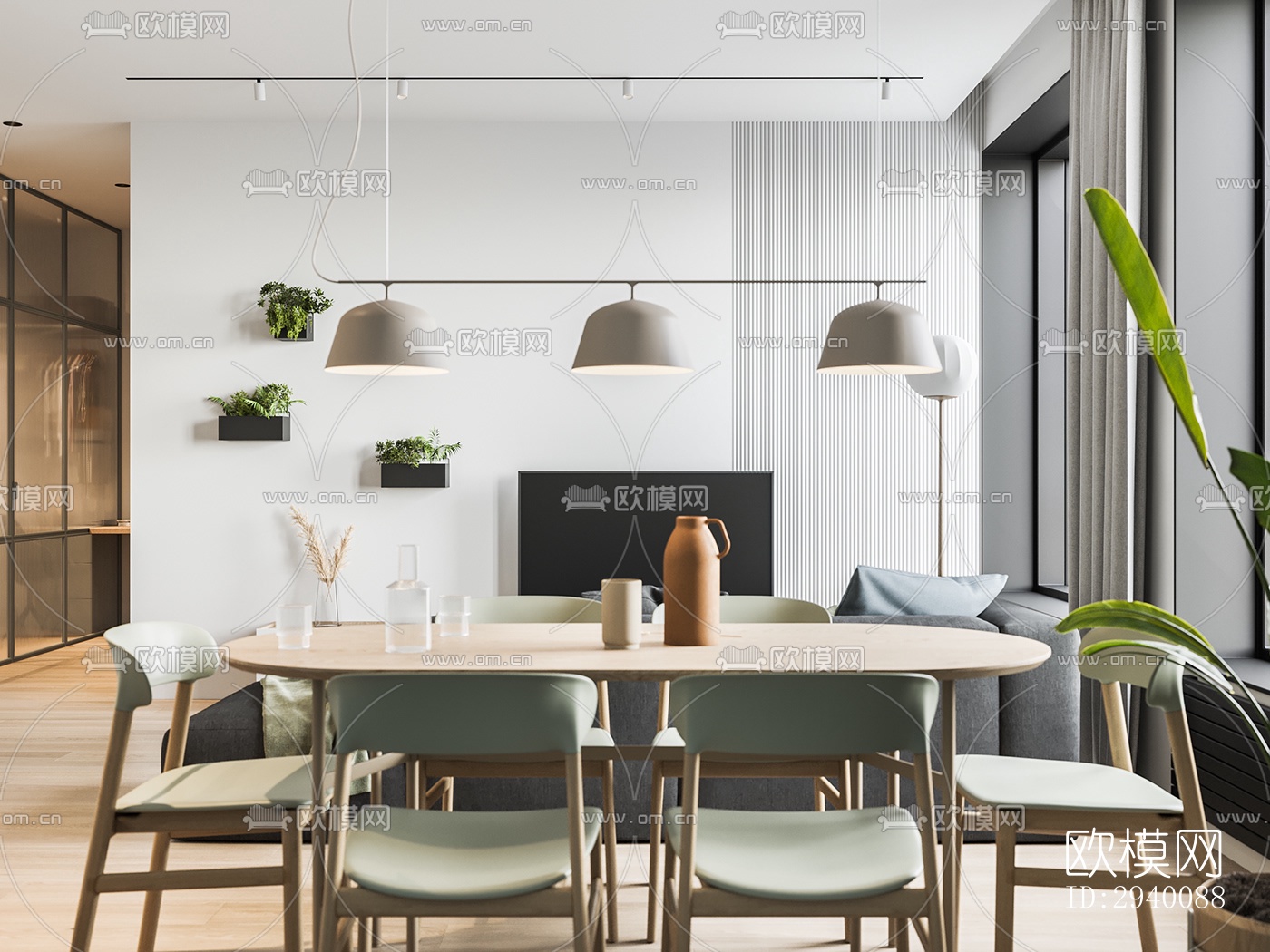 北欧平层效果图下载（渲染图7）