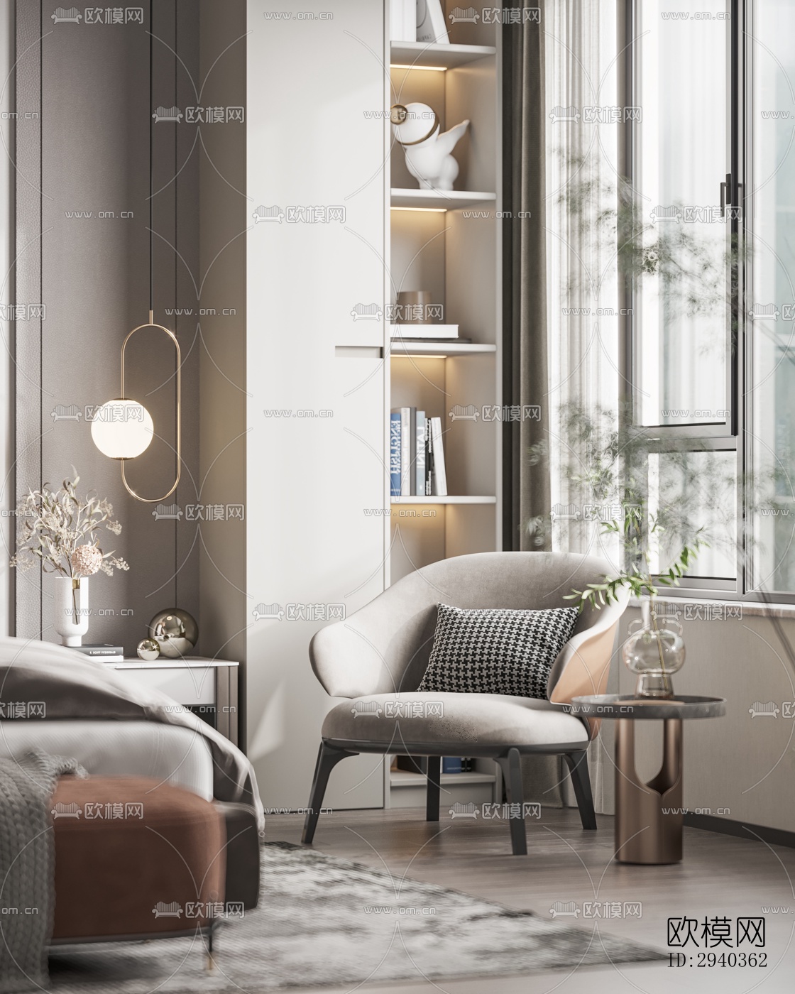 现代平层效果图下载（渲染图11）