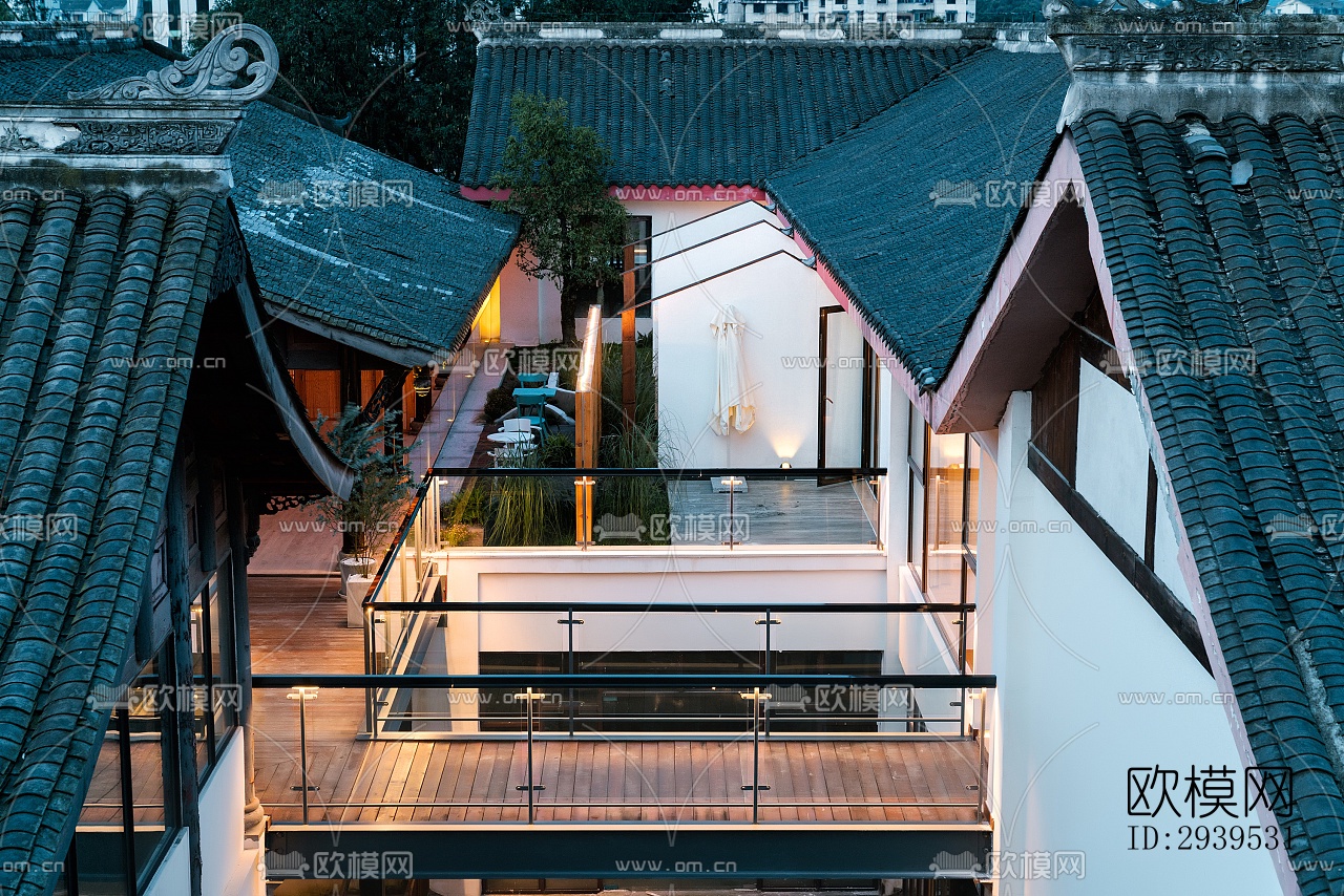 现代酒店民宿效果图下载（渲染图1）