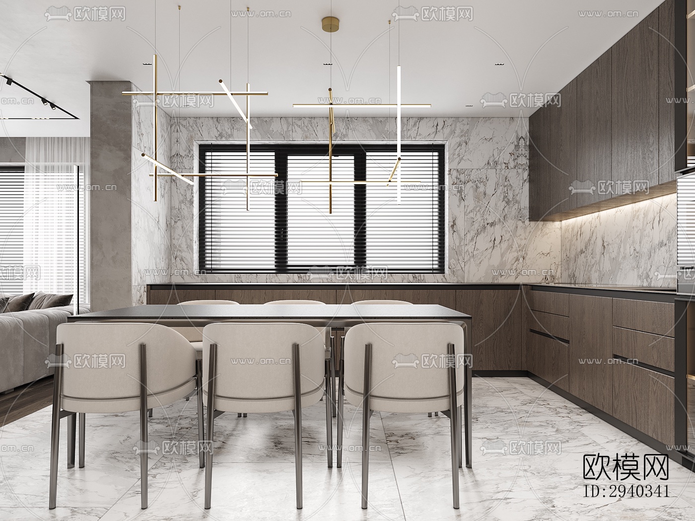 现代平层效果图下载（渲染图2）