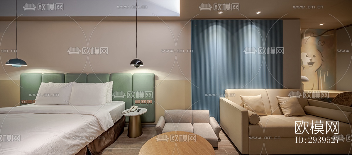 现代酒店民宿效果图下载（渲染图15）