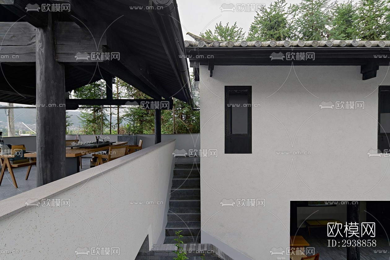 中式酒店民宿效果图下载（渲染图4）