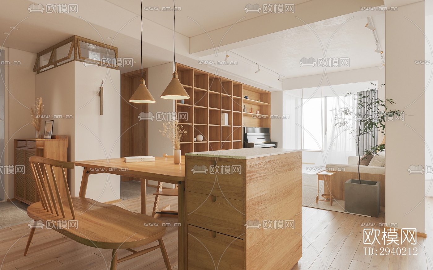 日式平层效果图下载（渲染图6）