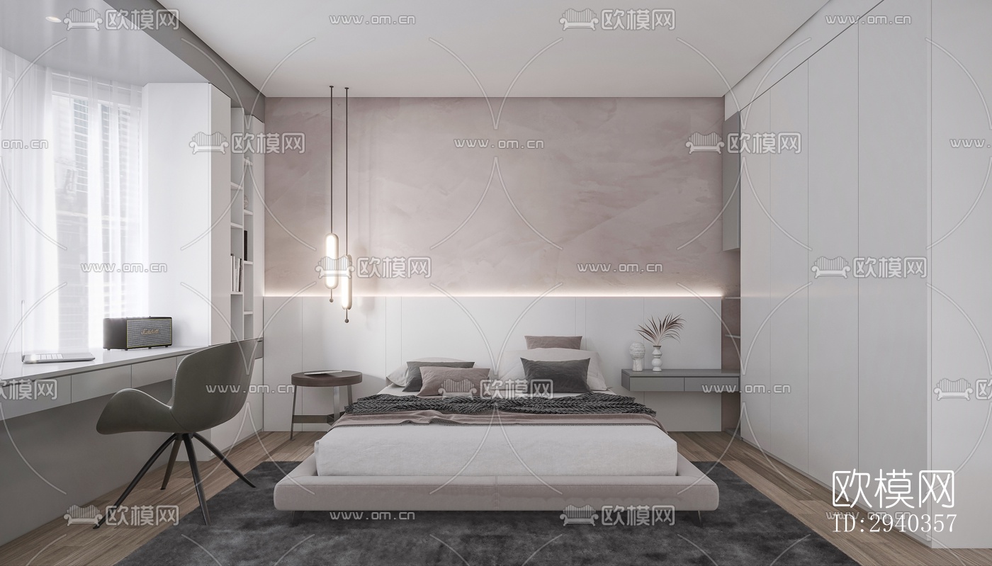 现代平层效果图下载（渲染图14）