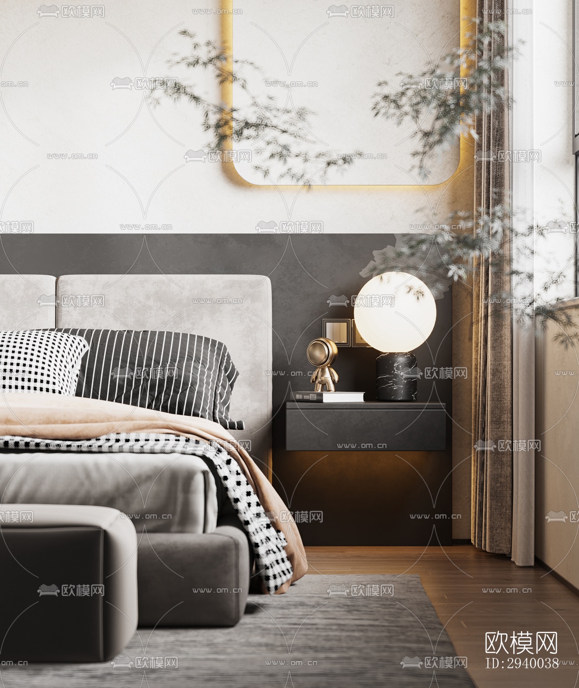 侘寂平层效果图下载（渲染图8）