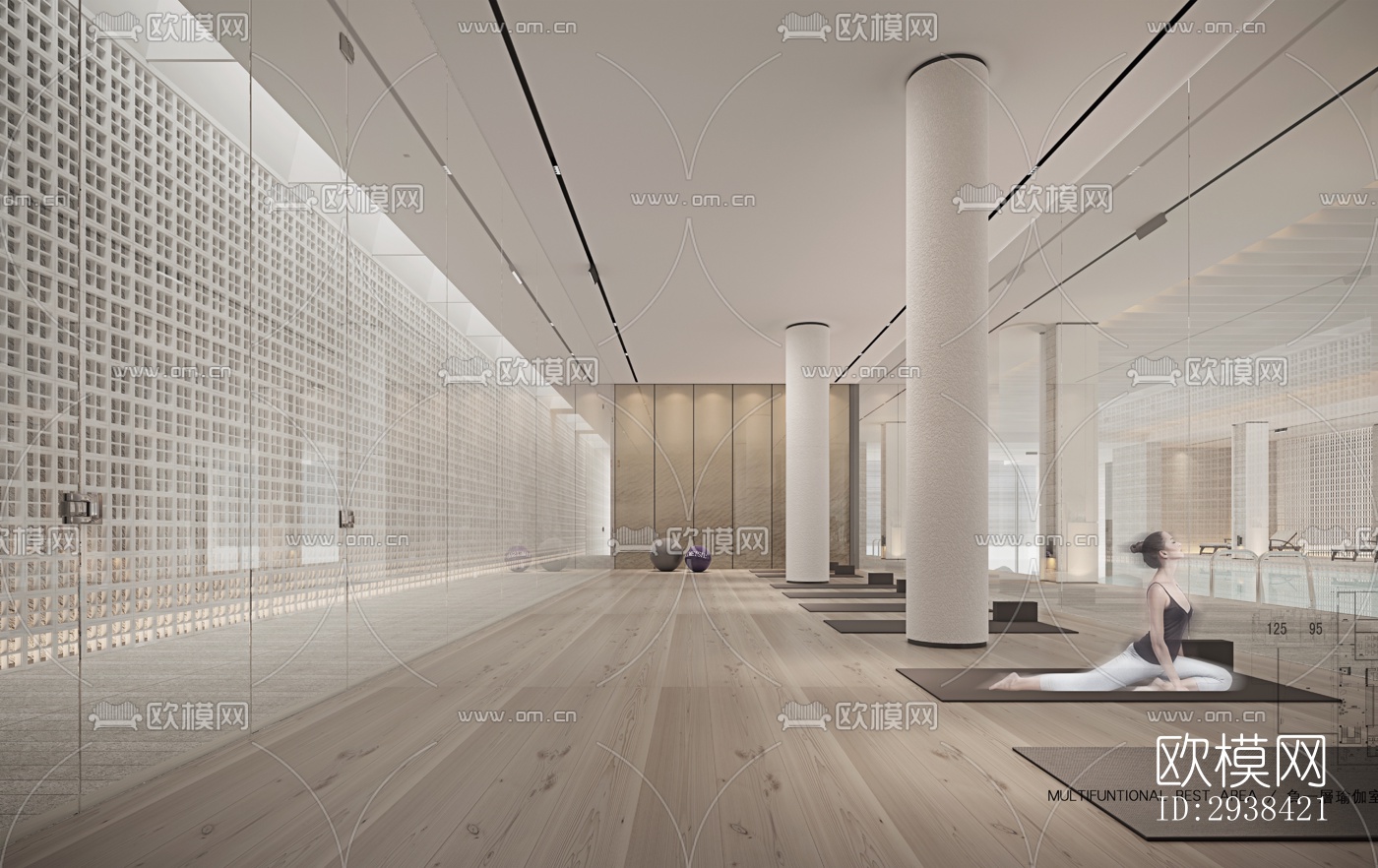 新中式售楼处效果图下载（渲染图7）