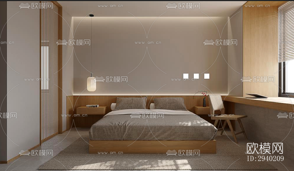 日式平层效果图下载（渲染图1）