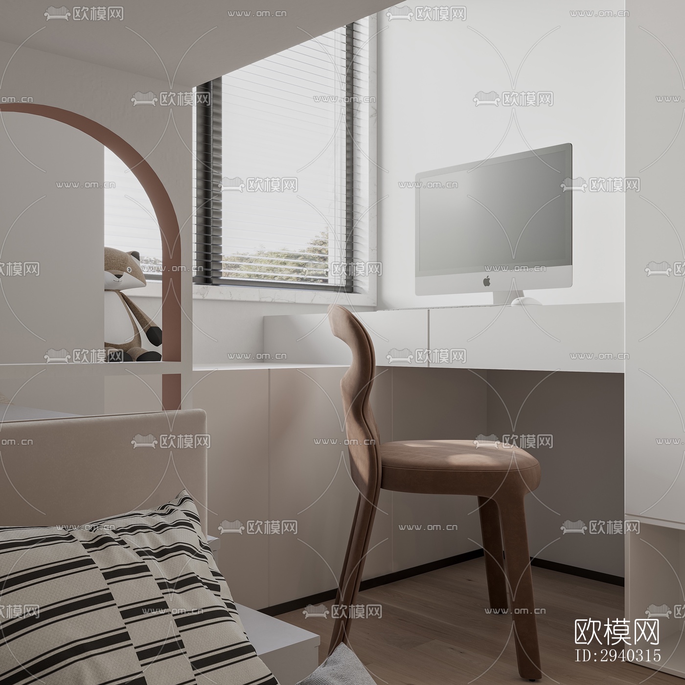 现代平层效果图下载（渲染图12）