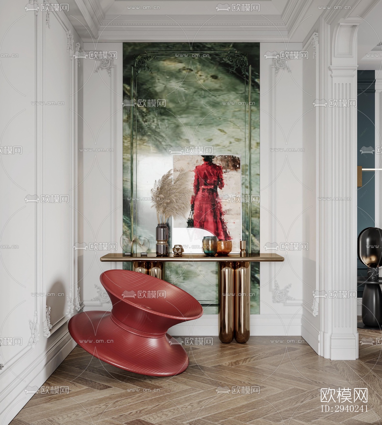 法式平层效果图下载（渲染图4）