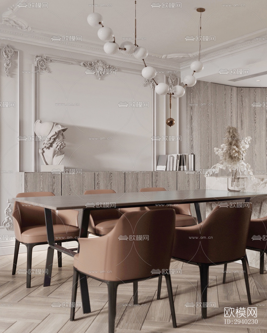 法式平层效果图下载（渲染图1）