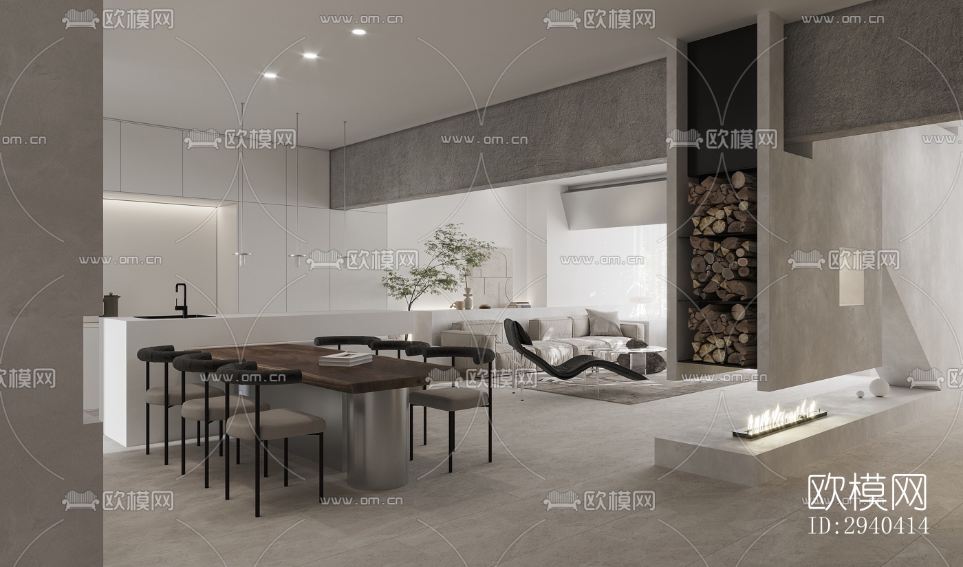 现代平层效果图下载（渲染图5）