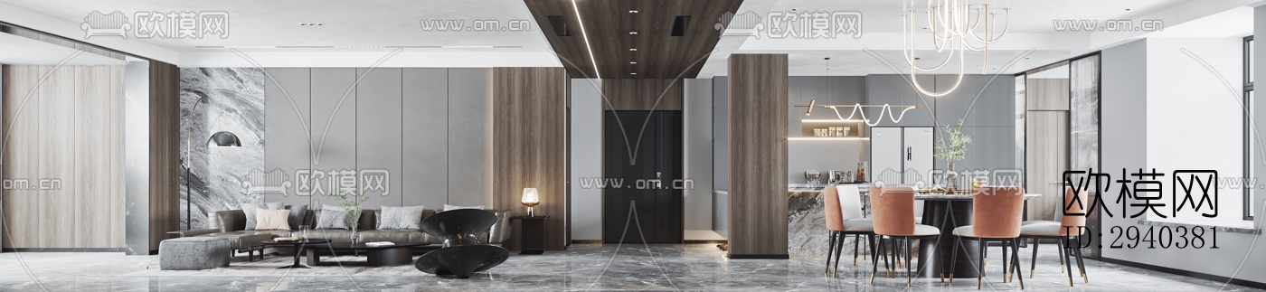 现代平层效果图下载（渲染图5）