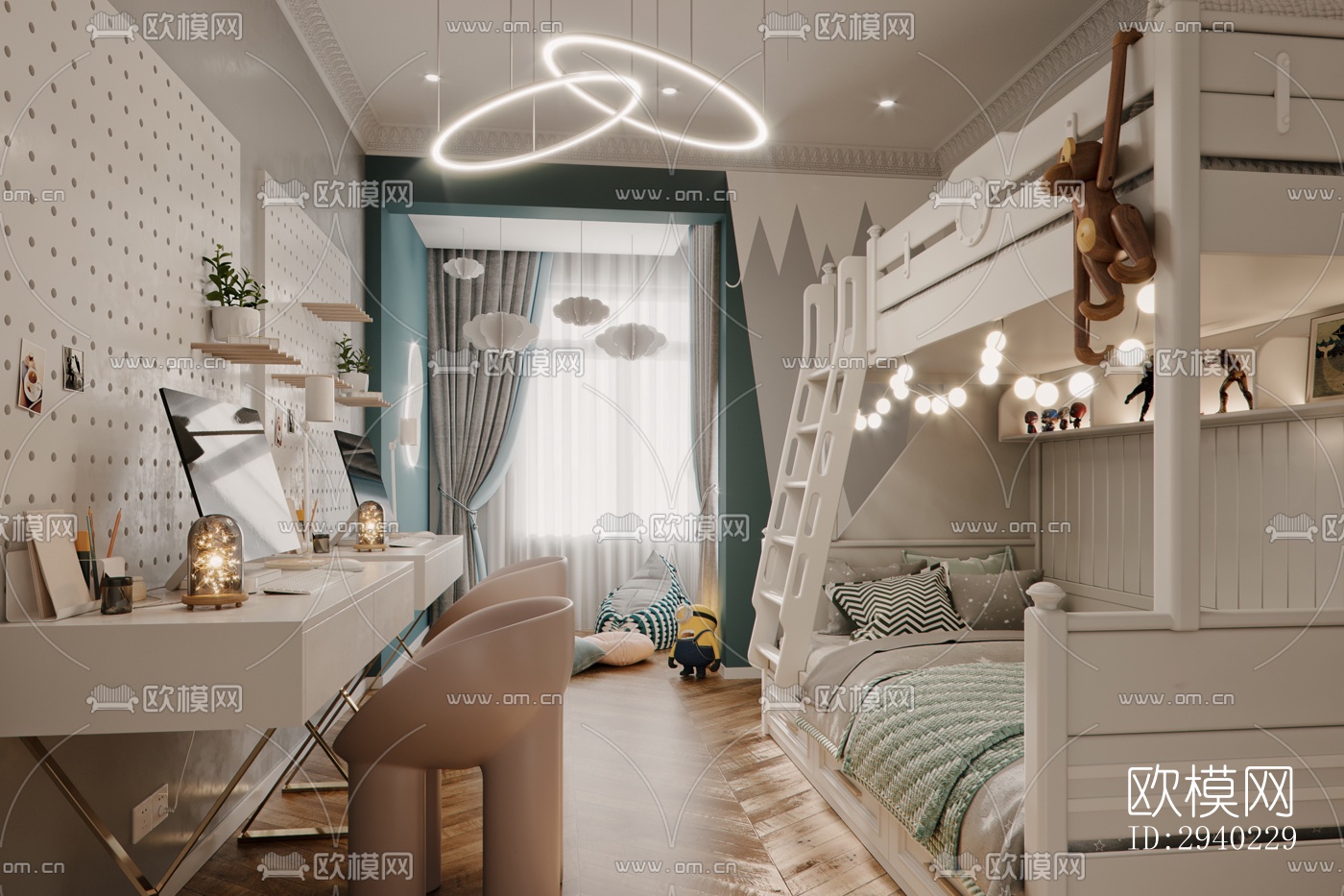 法式平层效果图下载（渲染图8）