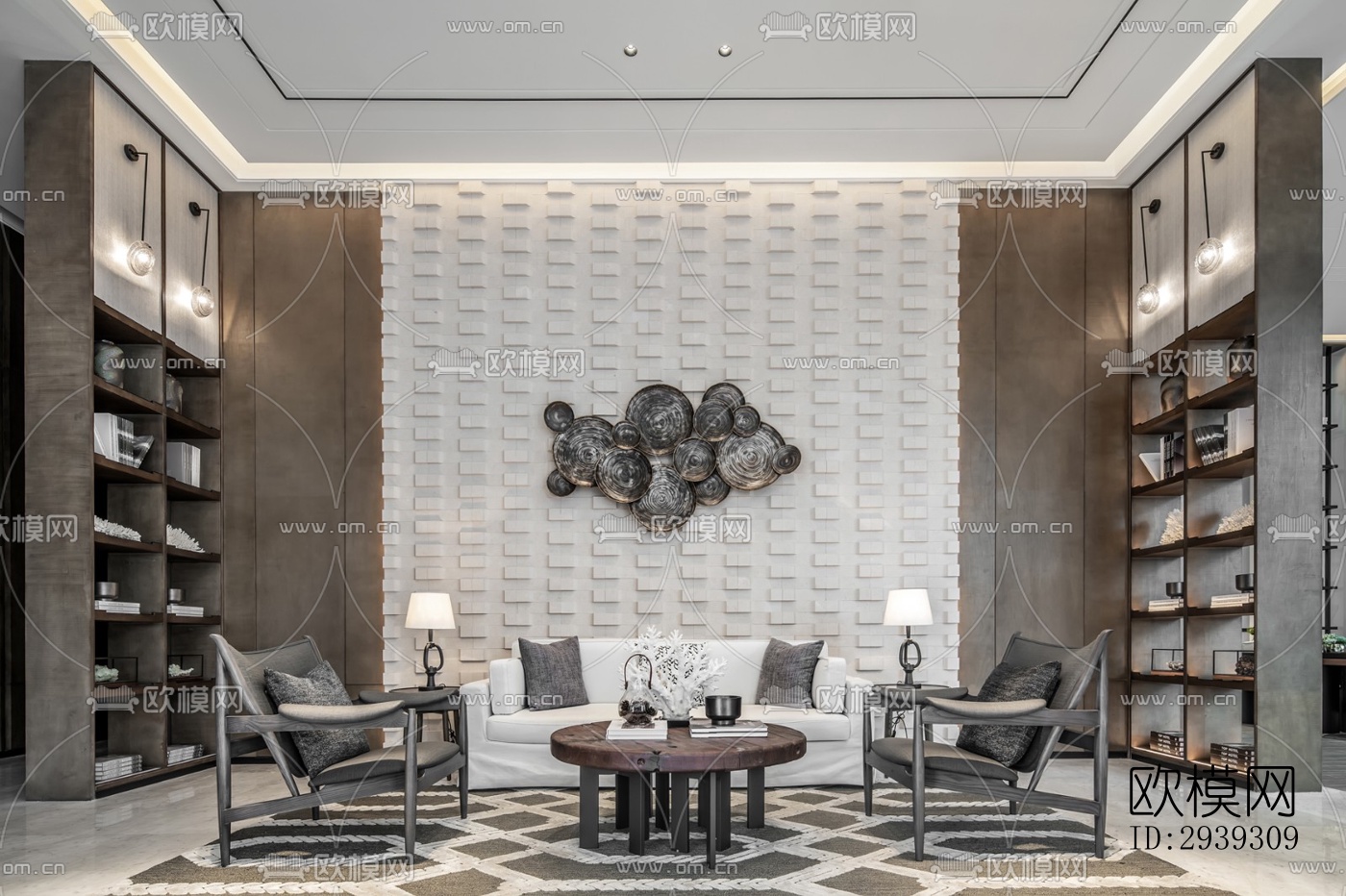 新中式酒店民宿效果图下载（渲染图8）