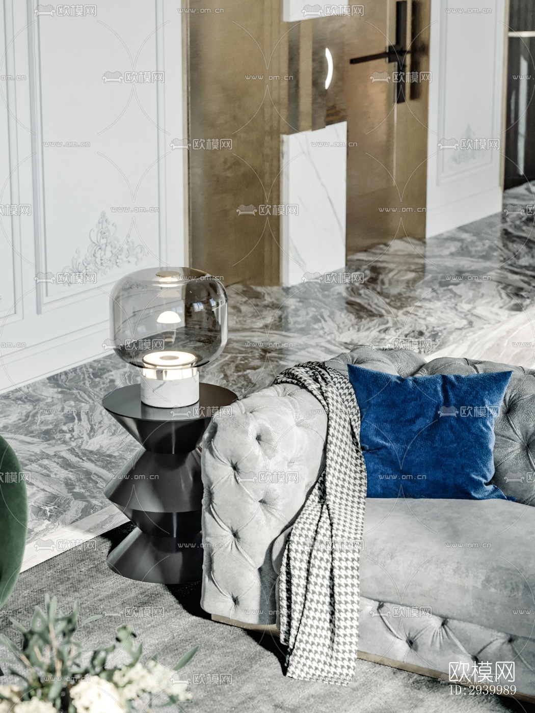 美式复式效果图下载（渲染图2）